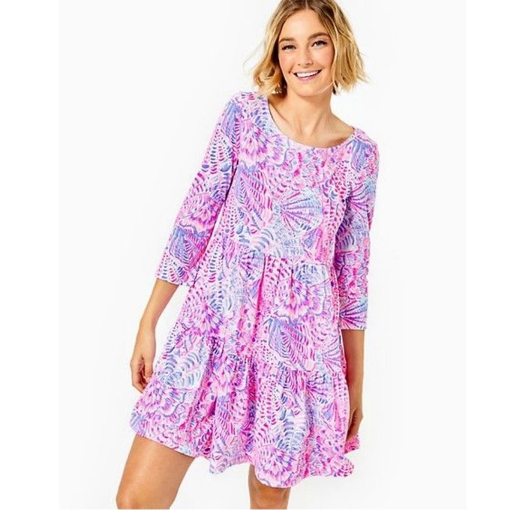 Lilly Pulitzer Pink and Blue Patterned Dress